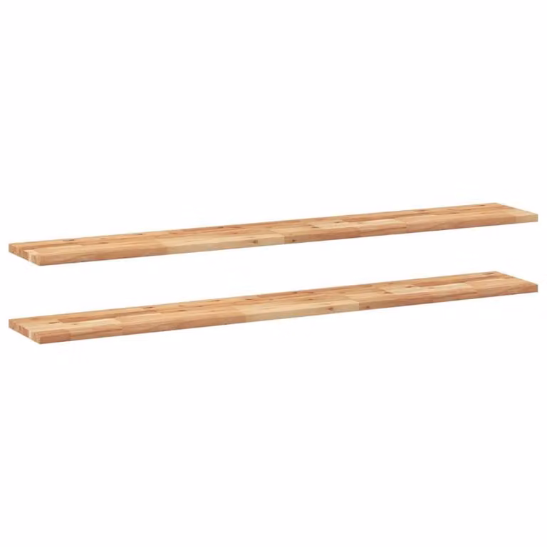 Berkfield Home Compact Floating Shelves, 2 Piece Set, Brown Oiled Solid Acacia Wood, W: 160 cm, D: 20 cm, H: 2 cm