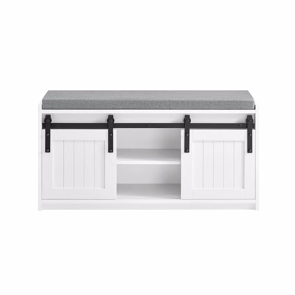 SoBuy Rustic Shoe Rack with Seat in White, Black or Grey – 2