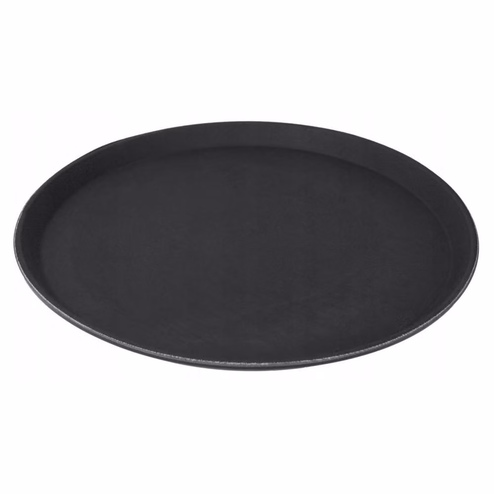 EONLION Set of Two Non-Slip Round Rubber Serving Trays in Black, Diameter: 100 cm – 3