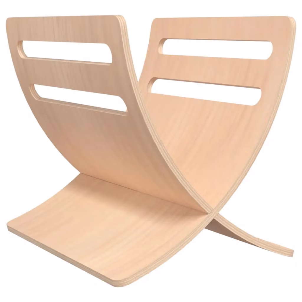 Berkfield Home Wooden Floor Standing Magazine Rack in Beige – 2