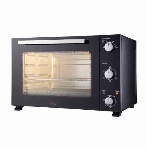 Cooks Professional 48L Mini Oven, Electric Multi-Function Countertop Cooker with Steam Assist in Black and Silver – 1