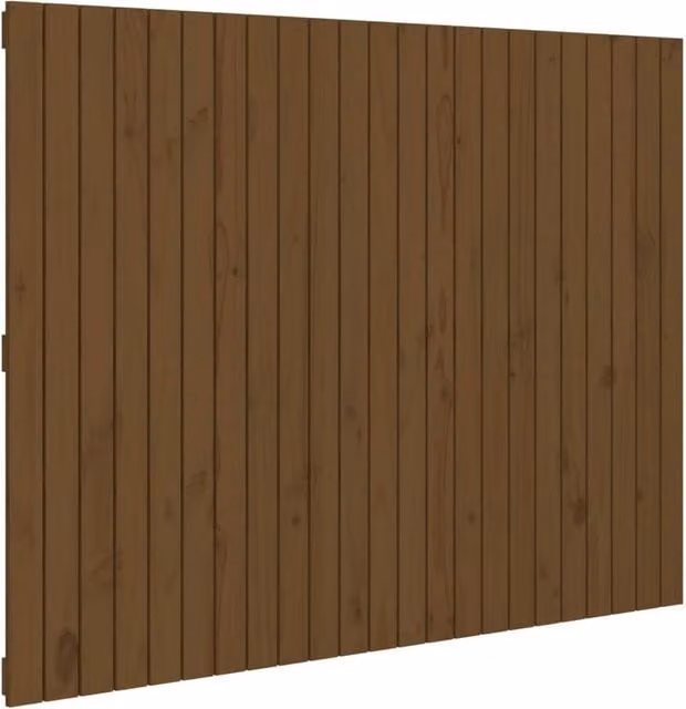 Berkfield Home Rustic Solid Wood Pine Wall Headboard, Honey Brown, W: 146.5 cm, D: 3 cm, H: 110 cm – 1