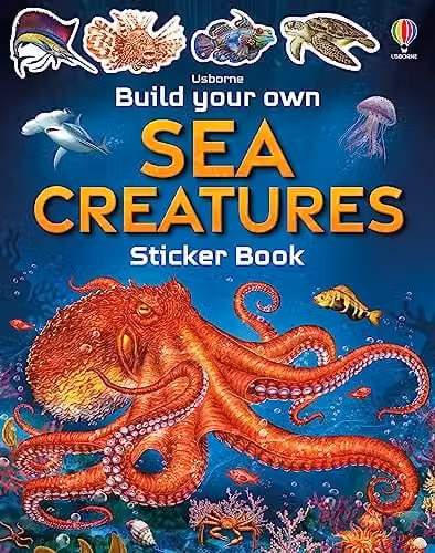 Usborne Build Your Own Sea Creatures Sticker Book, Multicolour