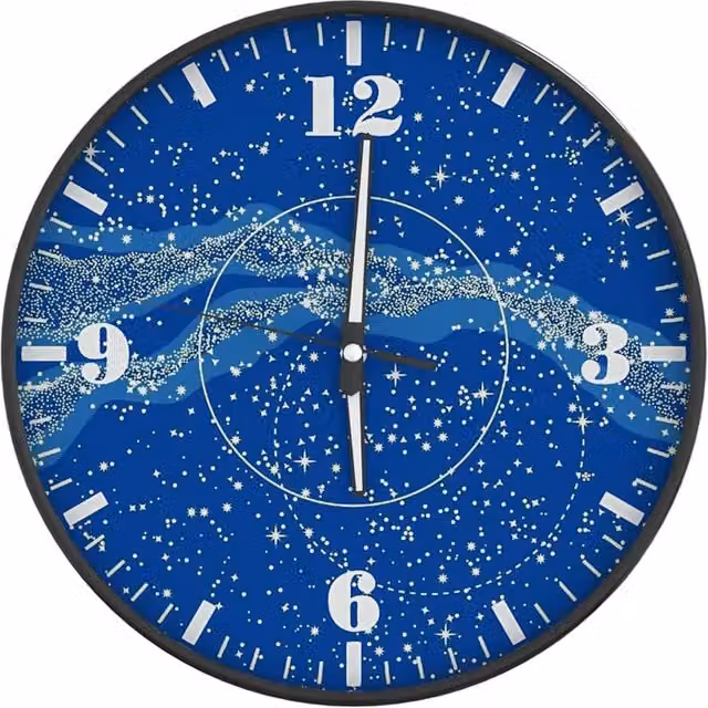 Berkfield Home Blue Round Analog Wall Clock with Luminous Scales and Silent Quartz Movement, Diameter: 30 cm – 1