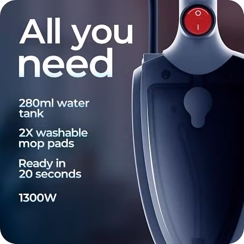 Avalla T-5 2-in-1 Steam Mop and Portable Handheld Steam Cleaner in White with 7 Accessories for Chemical-Free Cleaning of Floors, Grout, Carpets and Upholstery – 6