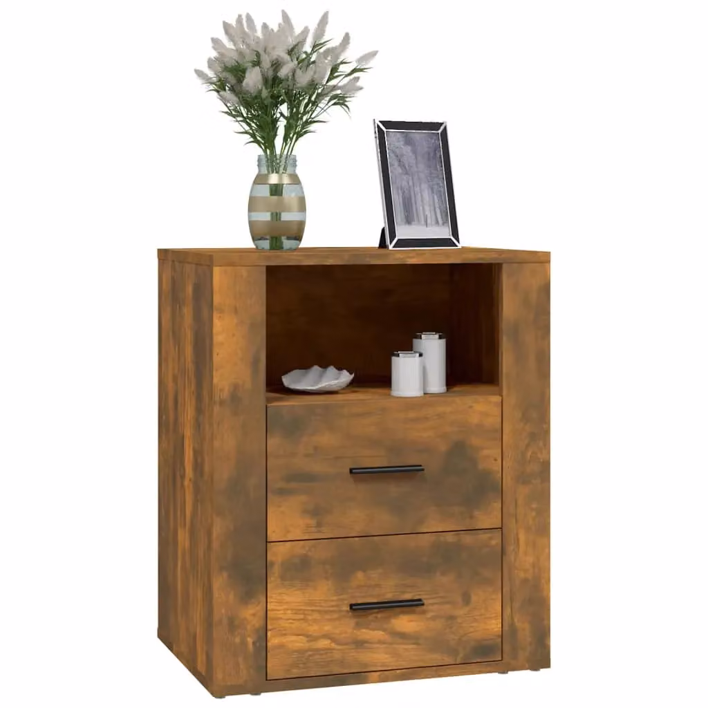Berkfield Home Bedside Cabinet in Smoked Oak Brown, W/D/H: 50 x 36 x 60 cm – 3