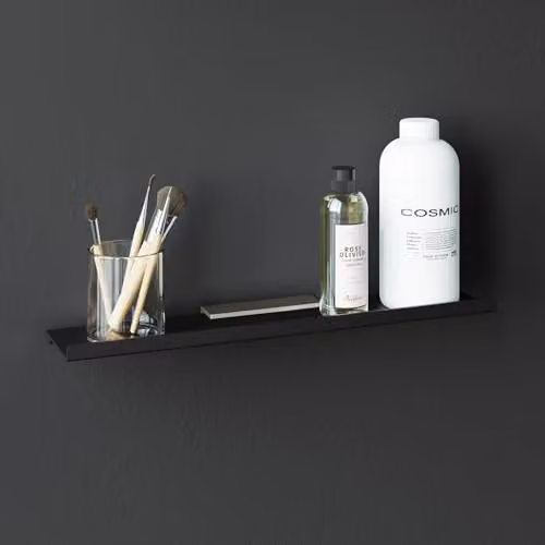 COSMIC Architect S+ Straight Wall Mounted Bathroom Shelf in Matt Black Metal, Width: 40 cm – 5