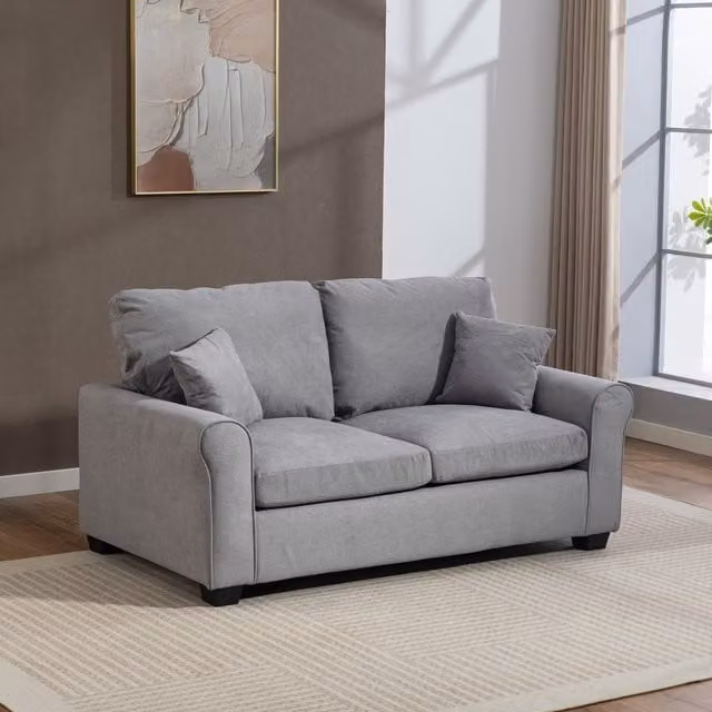 Artemis Home Lewiston Grey Fabric Pull Out Sofabed with Solid Wood Frame