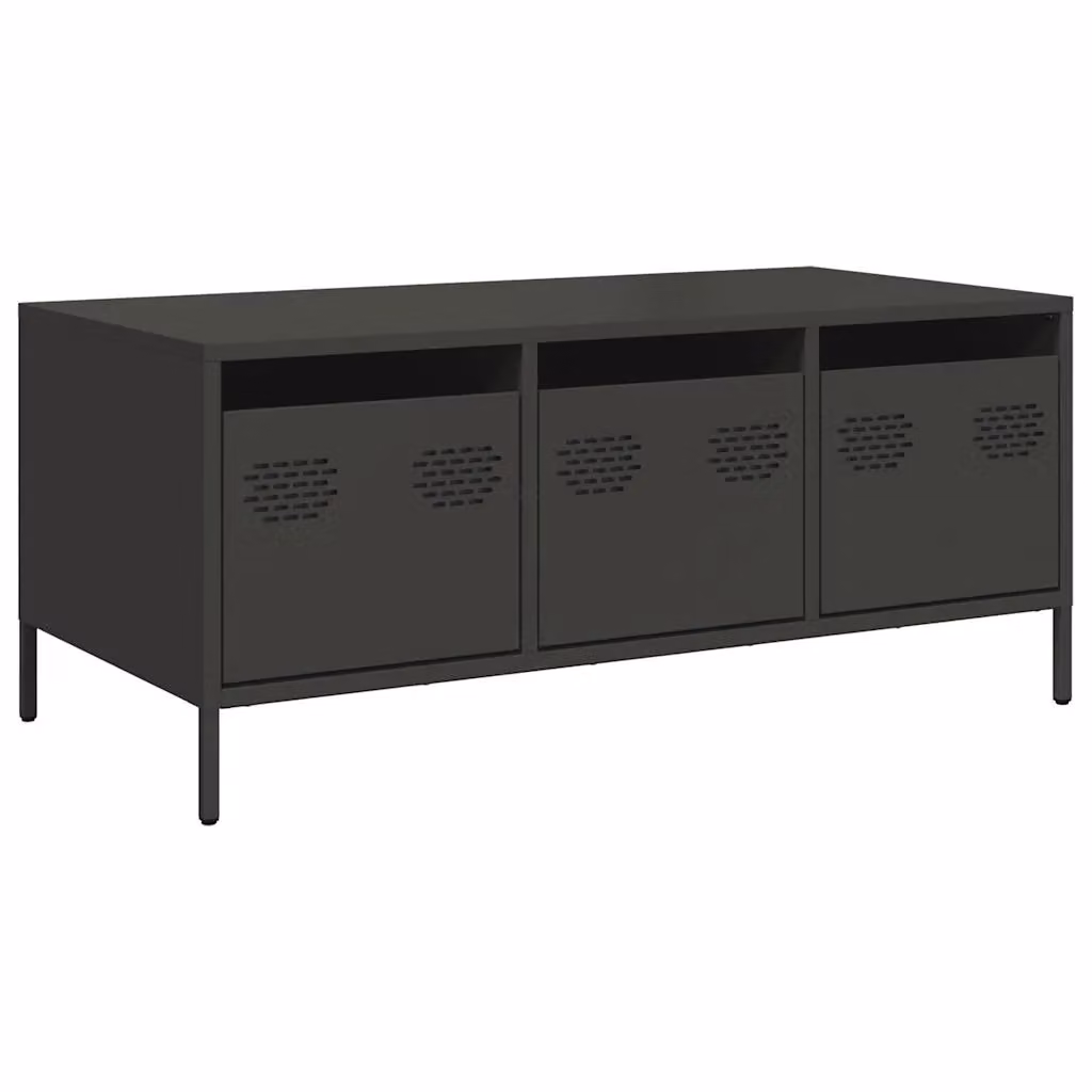 Berkfield Home Industrial Black Metal Coffee Table, W: 101.5 cm, D: 50 cm, H: 43.5 cm – 2