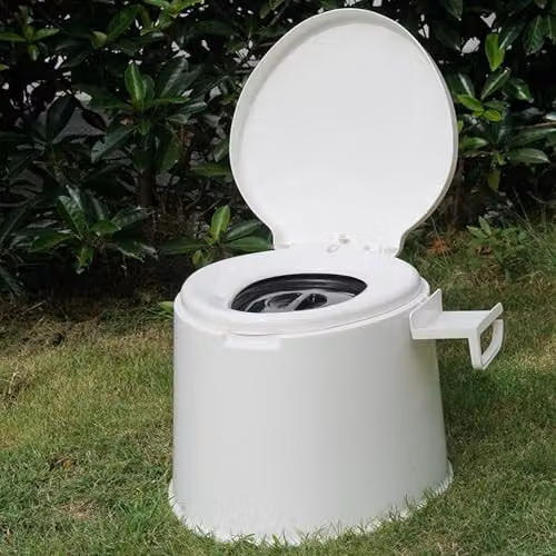 Gr8 Garden Portable Camping Toilet with Soft Close Lid and Removable Waste Bucket, 5L Capacity, White or Black – 2