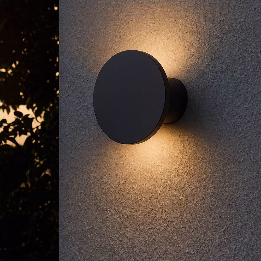 Loops 2 Pack Modern Black LED Up and Down Wall Light with Warm White Bulb Included – 3