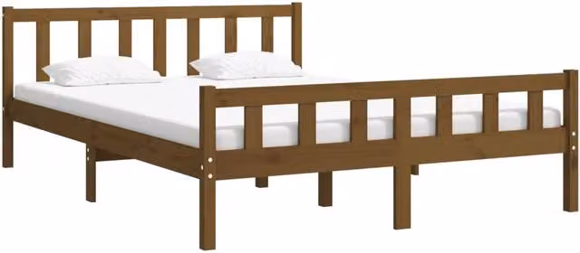 Berkfield Home Beautiful Small Double Bed Frame in Honey Brown Solid Pine Wood, W/D/H: 120 x 200 cm