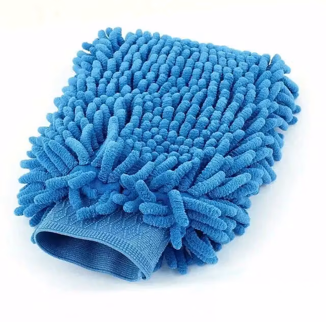 Kelvenix Blue Microfibre Car Washing Cleaning Gloves (Pack of 2) – 1