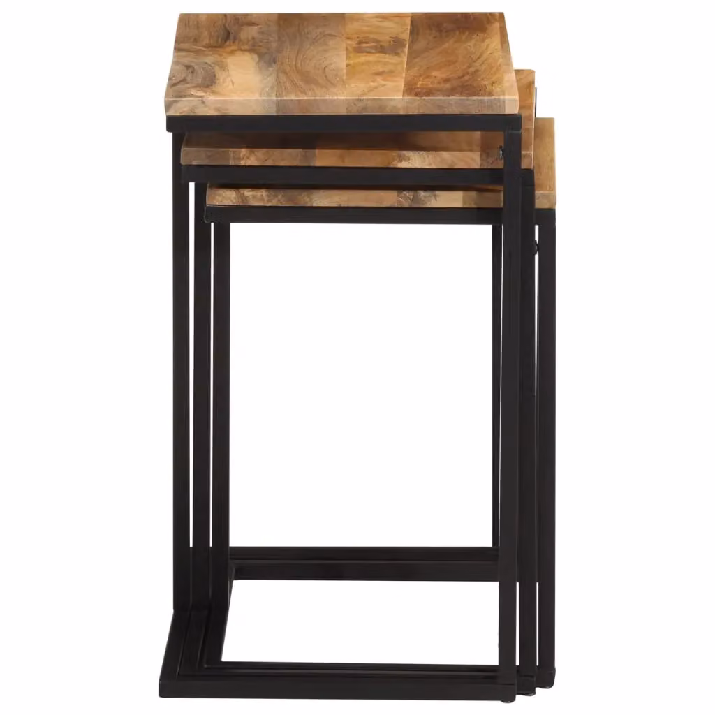 Berkfield Home Nesting Tables, Set of 3, Solid Acacia Wood, Brown – 5