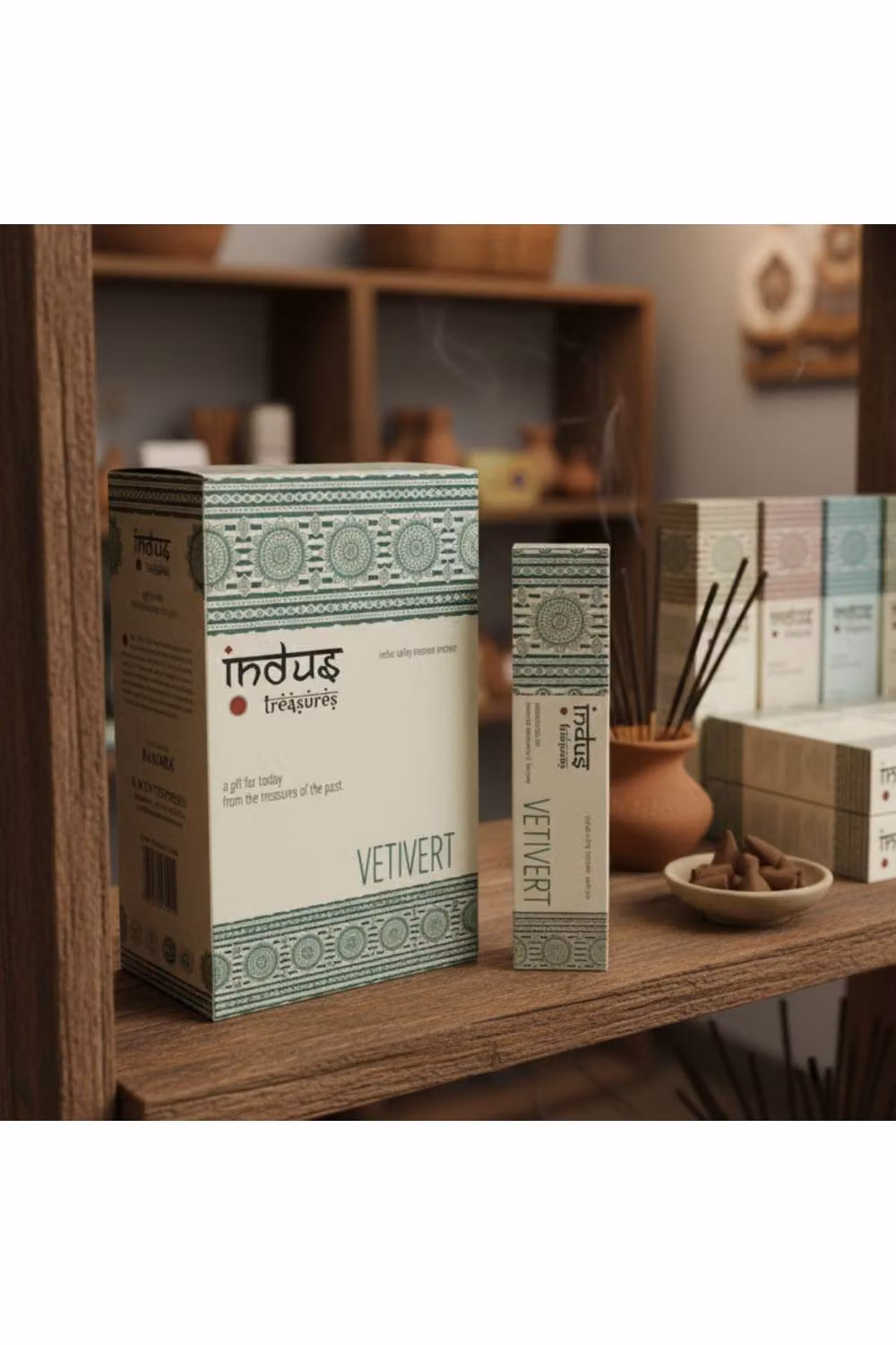 KDMD Indus Treasures Brown Natural Geometric Incense Sticks – 2