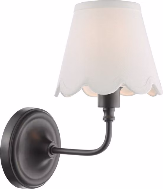DAR Lighting Padme Classic Round Wall Light in Black, W/D/H: 17 x 12.5 x 16 cm – 1