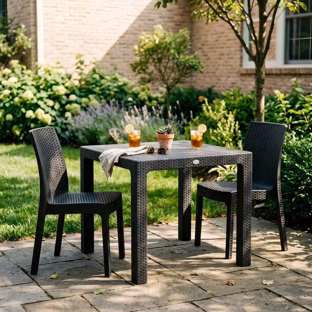 Harbour Housewares 5pc Noble Patio Dining Set in Black – 5