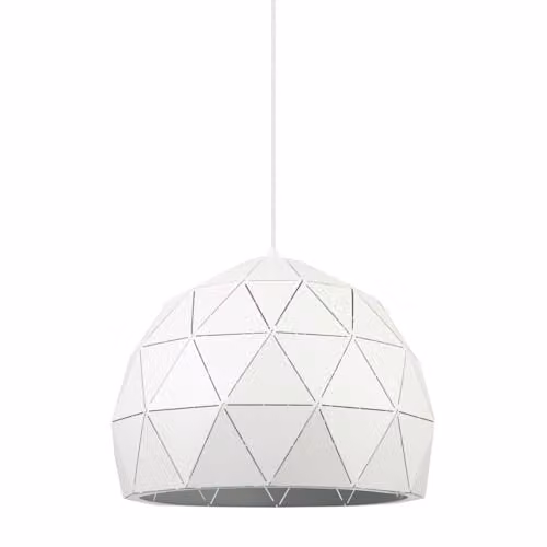 Netlighting Italux Harley Modern White Metal Dome Hanging Pendant Light with E27 Socket