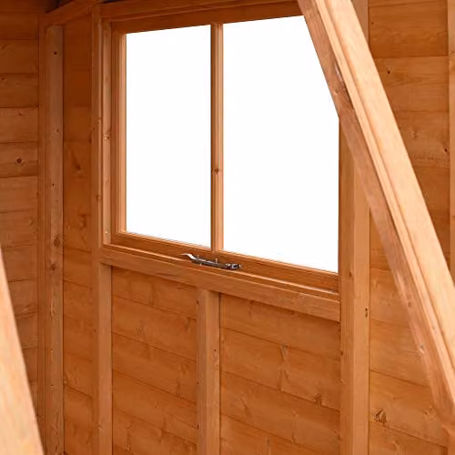 Shires Iceni 8x6 Potting Shed in Brown with Pre Hung Doors and Opening Glass Side Window – 3