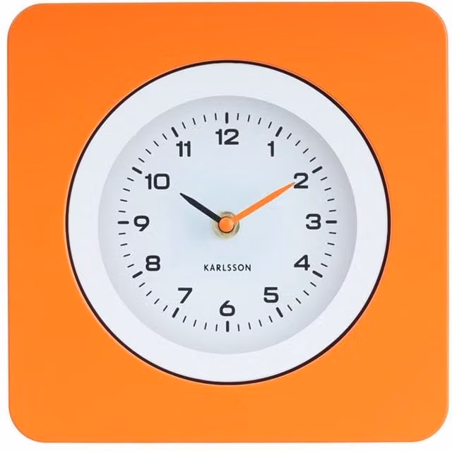 PRESENT TIME Karlsson Vintage Analog Wall Clock in Bright Orange – 1