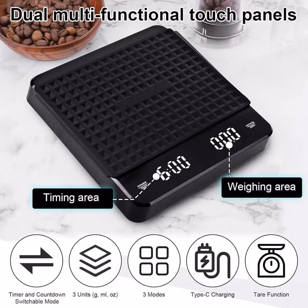 FORGEVIO Kitchen Digital LED Electronic Scale in Black – 3