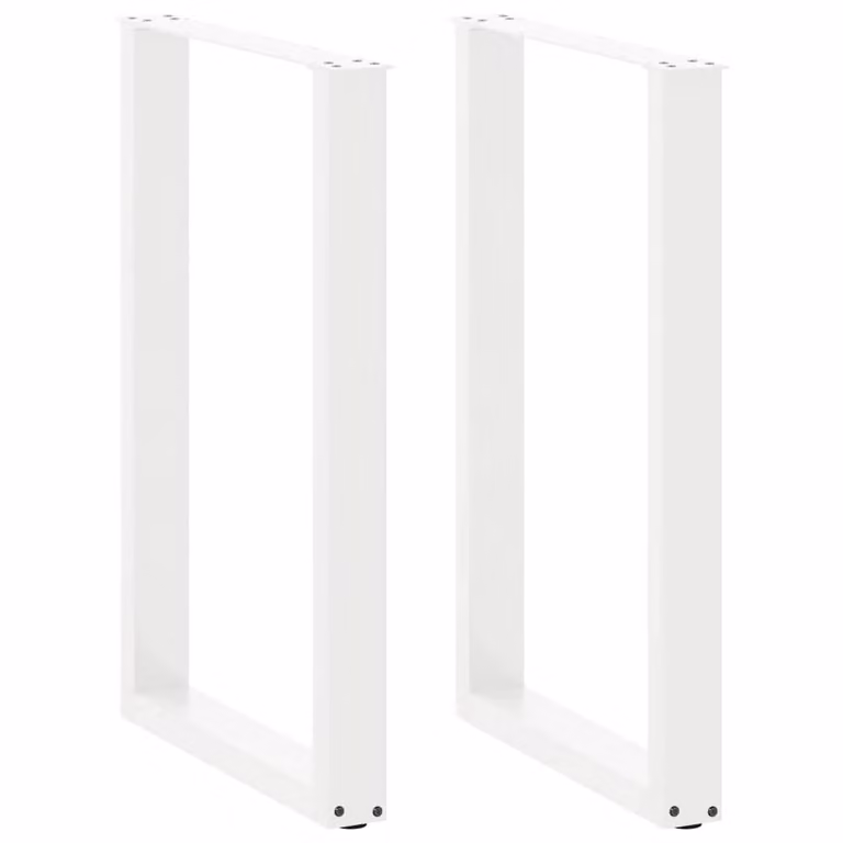 Berkfield Home U-Shaped Steel Coffee Table Legs, 2 Pieces, White, H: 90-91 cm x W: 60 cm