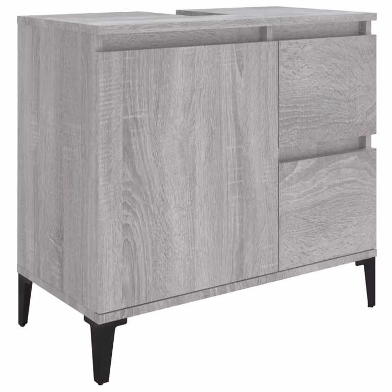Berkfield Home Modern Grey Sonoma Bathroom Cabinet, W: 65 cm, D: 33 cm, H: 60 cm