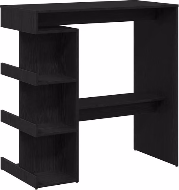 Berkfield Home Black Oak Bar Table with Storage Rack, W/D/H: 100 x 50 x 101.5 cm