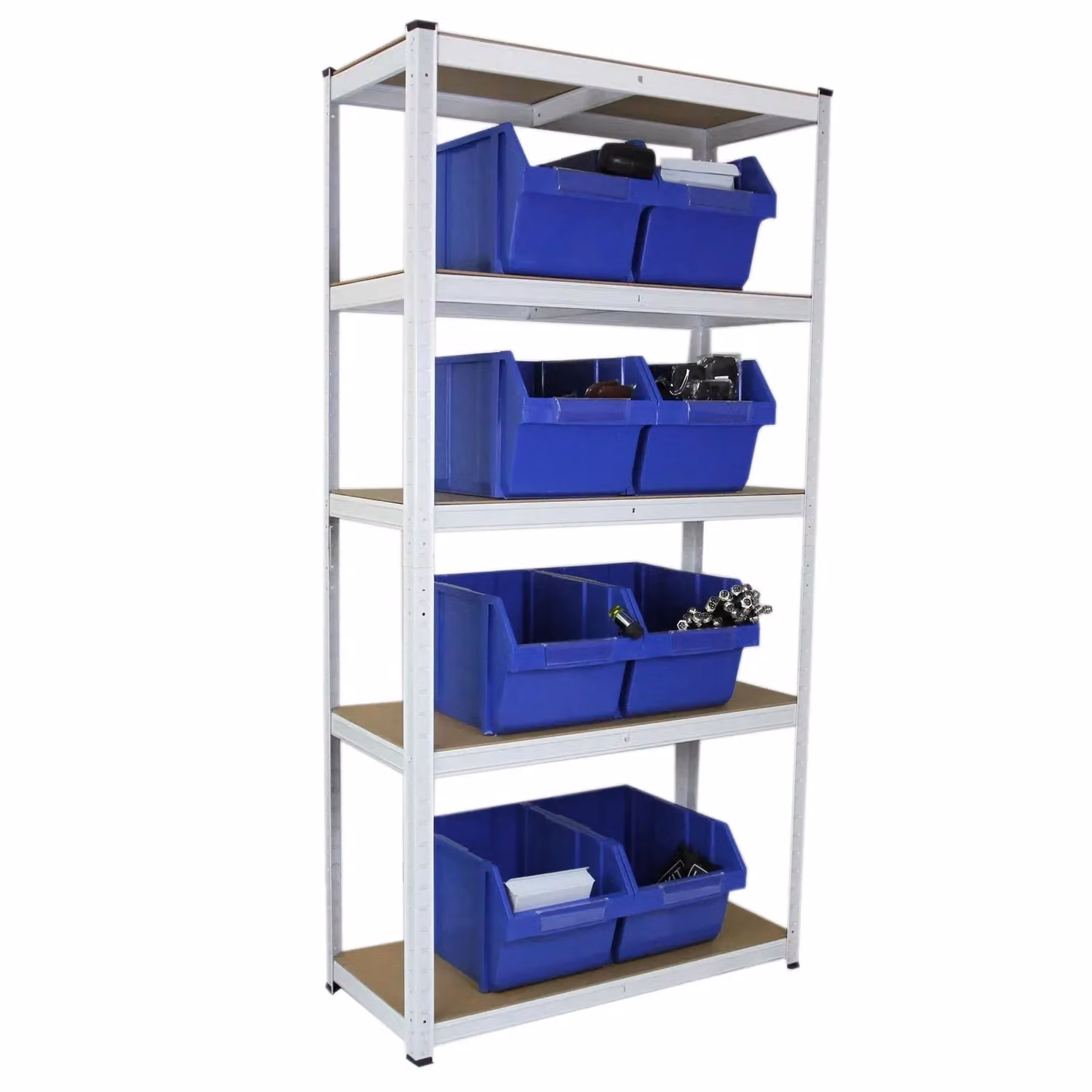 Monstershop 3 x E-Rax White Metal and MDF Racking Units with Adjustable Shelves – 2