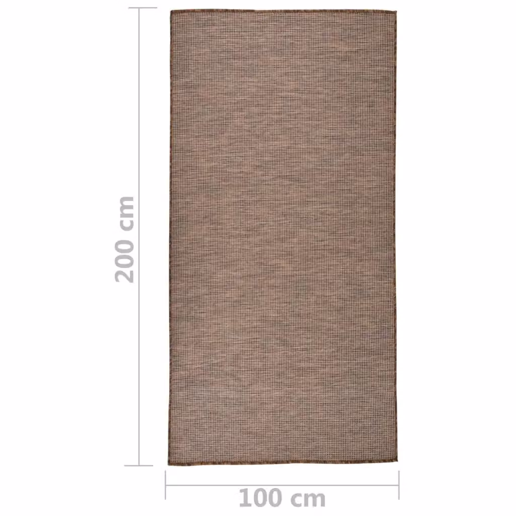 Berkfield Home Brown Flatweave Outdoor Rug, W/D: 100 x 200 cm – 4