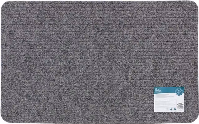 JVL Delta Indoor Mat, Grey, W: 50 cm, D: 80 cm
