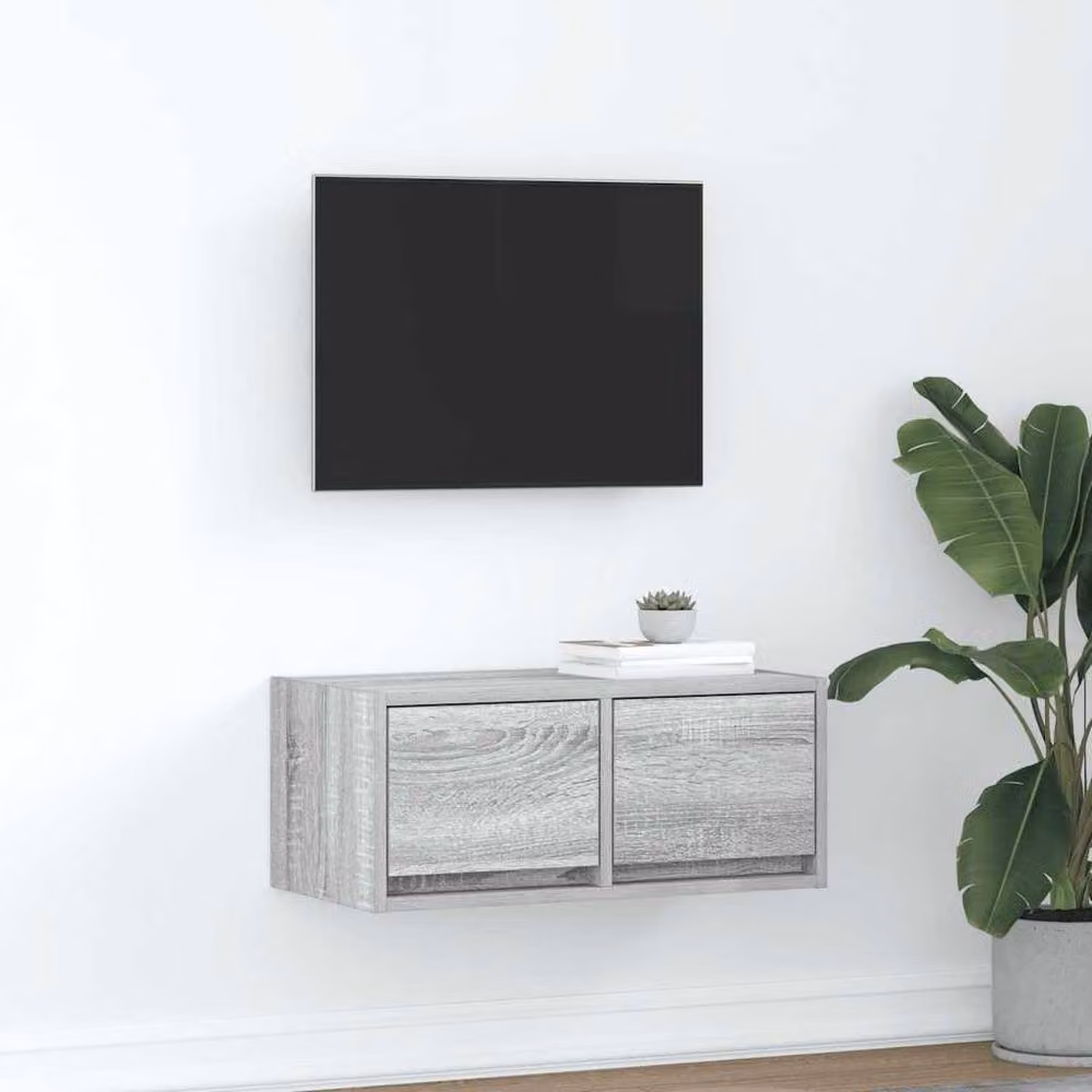 Berkfield Home Modern Grey TV Cabinet W: 60 cm, D: 31 cm, H: 25.5 cm – 2
