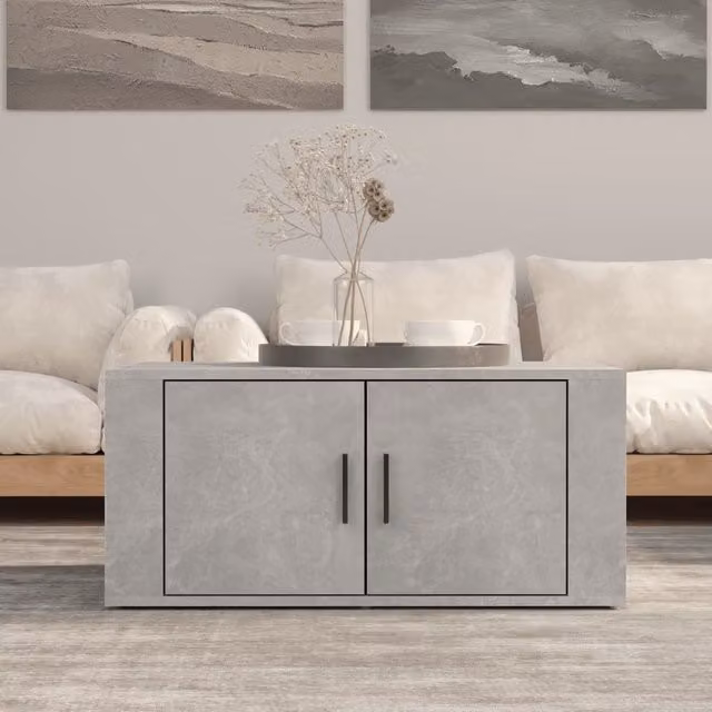 Berkfield Home Coffee Table in Concrete Grey, W/D/H: 80 x 50 x 36 cm – 1