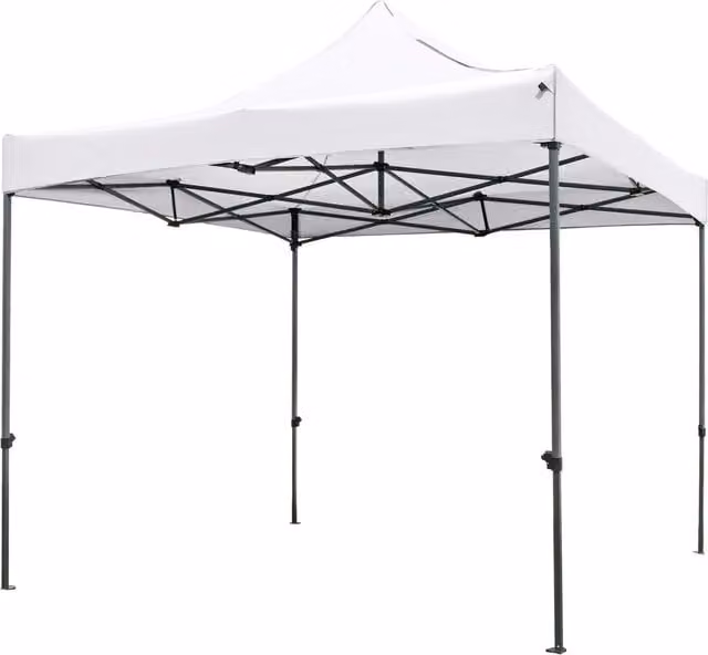 Costway Portable Folding Commercial Freestanding Tent with Wheeled Bag, White