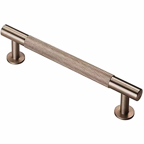 Loops Knurled Bar Door Pull Handle in Satin Nickel, 158 x 13 mm with 128 mm Fixing Centres