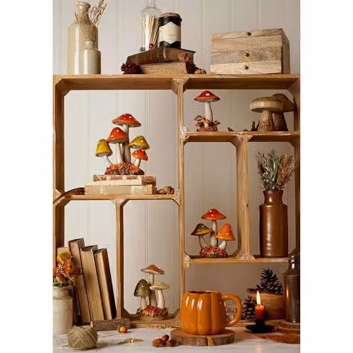 Country Living Autumn Harvest Mushroom Ornament, Red and Multicolour, Height: 12 cm – 3