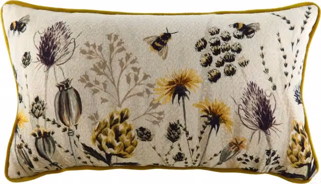 Elwood Meadow Multicolour Floral Polyester Rectangular Cushion