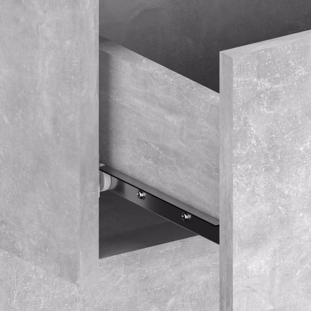 Berkfield Home Set of 2 Wall-mounted Bedside Cabinets, Concrete Grey, W/D/H: 48.5 x 32.5 x 80 cm – 4