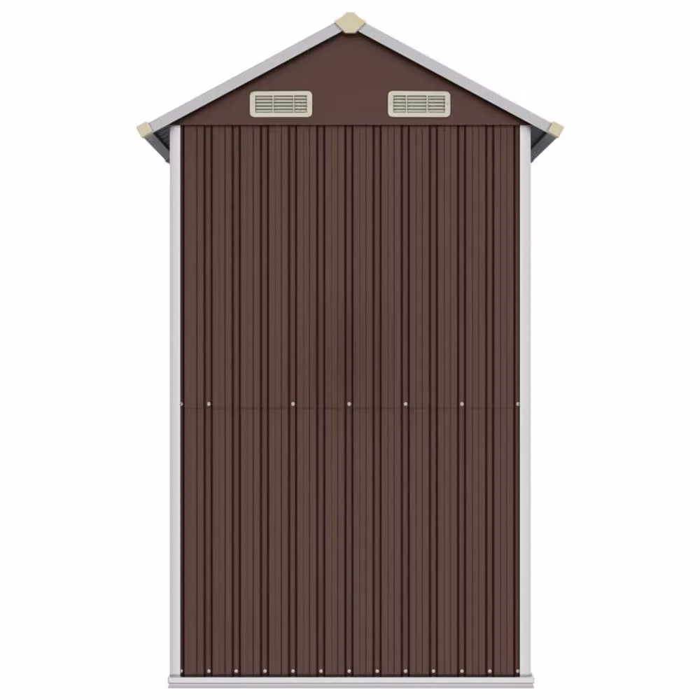 Berkfield Home Pent Garden Shed in Brown Galvanised Steel, W/D/H: 192 x 152.5 x 237 cm – 3