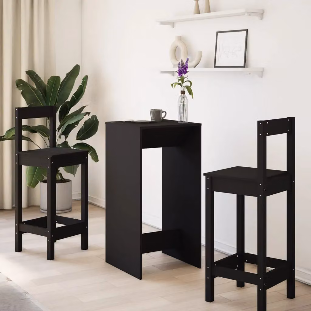 Berkfield Home Modern Black Bar Table in MDF, W/D/H: 51 x 50 x 103.5 cm – 3