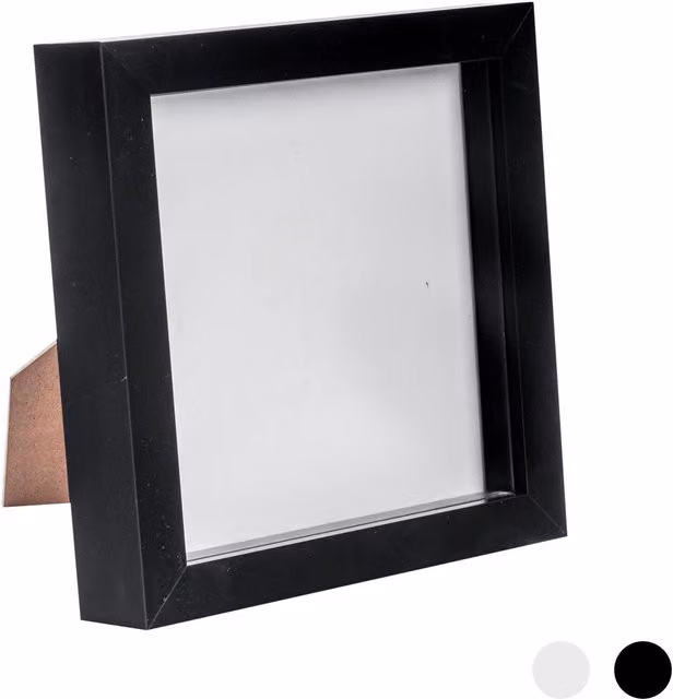 Nicola Spring Single Square 3D Box Photo Frame, Black, W/H: 15.24 x 15.24 cm