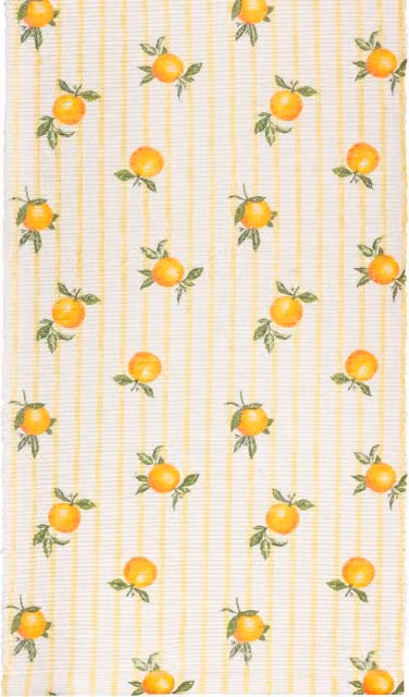 Make It A Home Fruit Oranges Yellow Striped Indoor-Outdoor Table Runner, Length: 220 cm