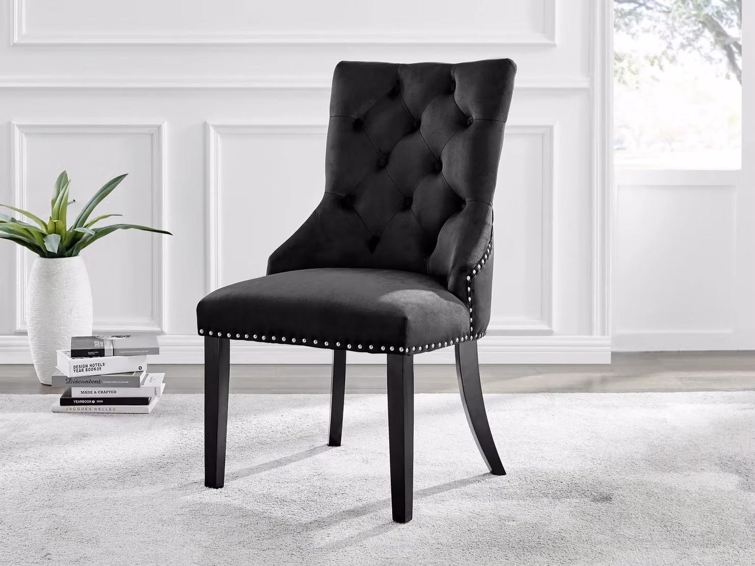 FurnitureboxUK Carson White Marble Effect Square Dining Table and 2 Belgravia Black Leg Chairs Set – 4