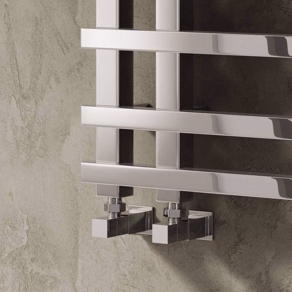 Bathroom Kingdom Pietra Chrome Designer Flat Panel Heated Towel Rail, Silver, W/D/H: 53 x 53 x 53 cm – 3