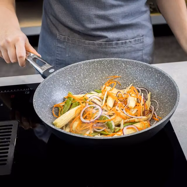 MasterClass Non-Stick Aluminium Wok Stir Fry Pan in Grey – 1