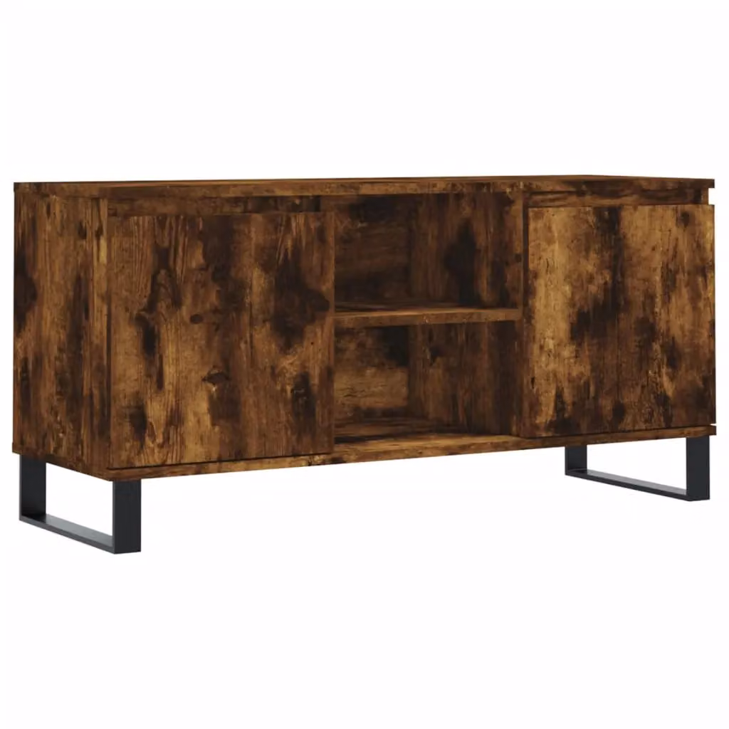 Berkfield Home Industrial TV Cabinet in Smoked Oak Brown, W/D/H: 104 x 35 x 50 cm – 2