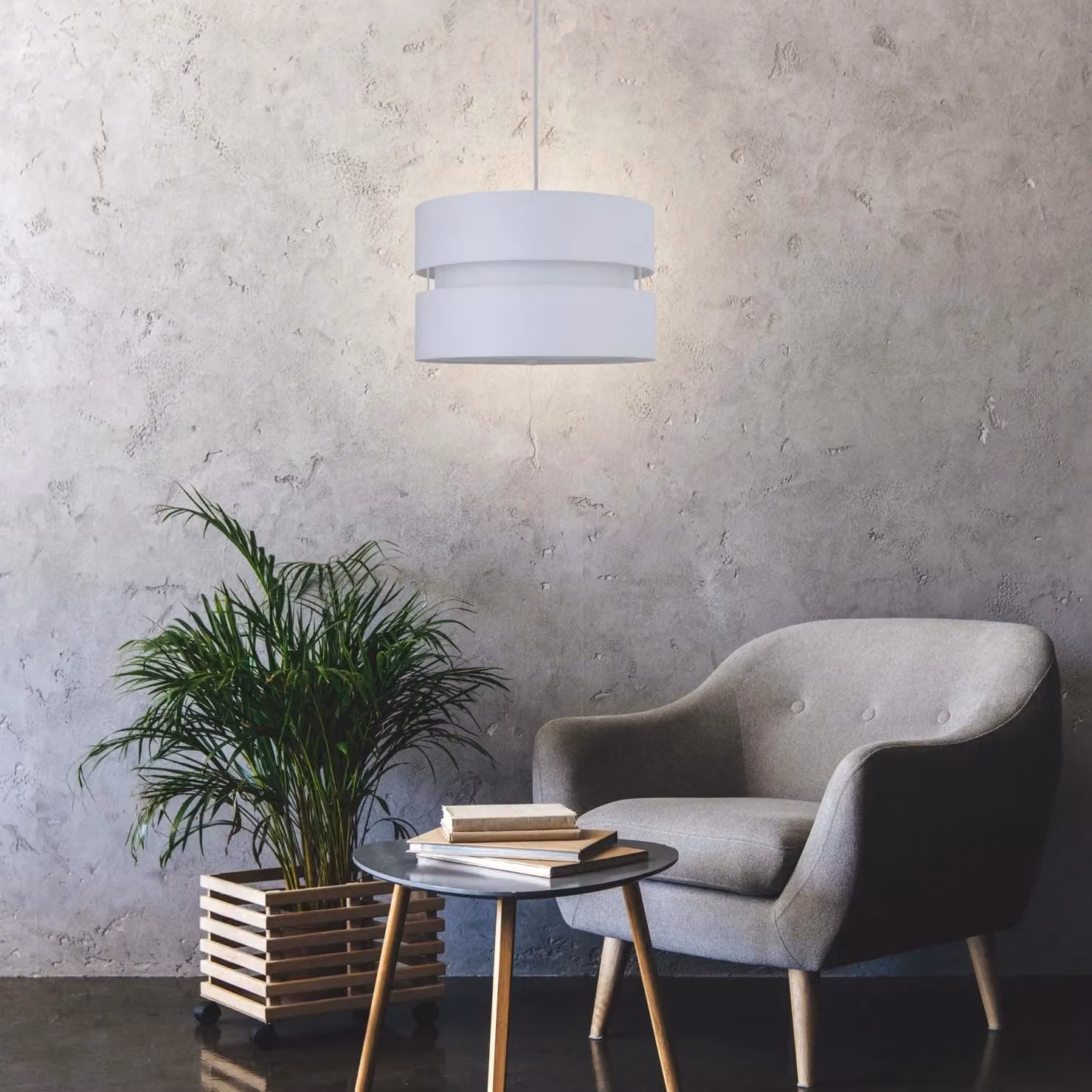 First Choice Lighting Pair of White Layered Fabric Easy Fit Light Shades – 2