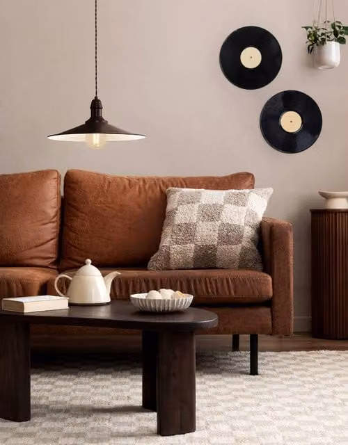 Eglo Stockbury Industrial Pendant Light in Brown and Beige Metal – 1