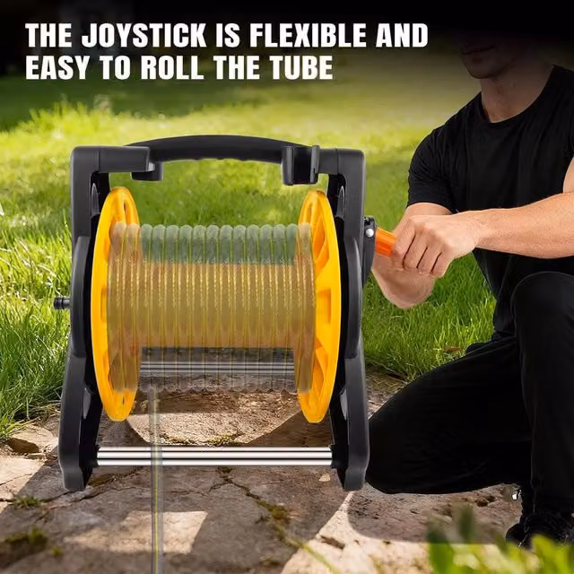 EONLION Compact Manual Garden Hose Reel in Yellow – 1