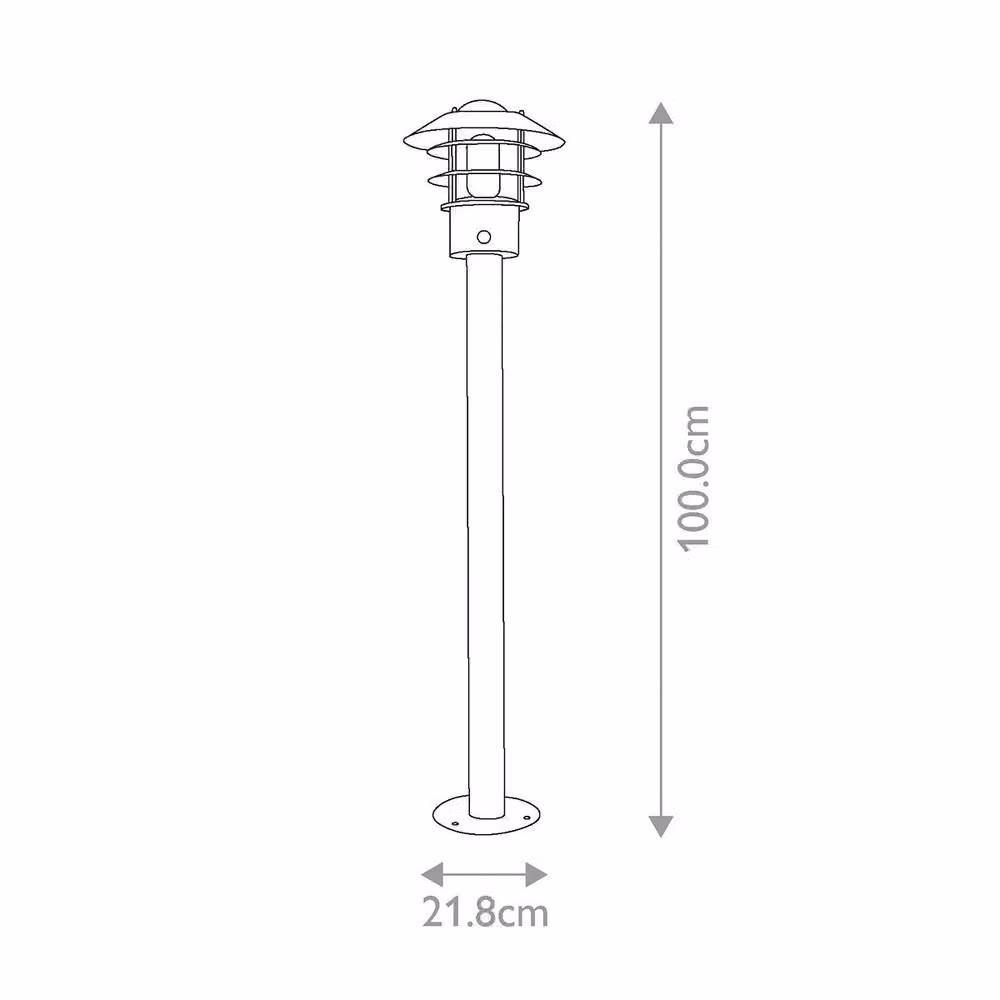 Netlighting Helsingor Black Bollard Lantern with PIR Motion Sensor and Transparent Glass, IP44 – 2